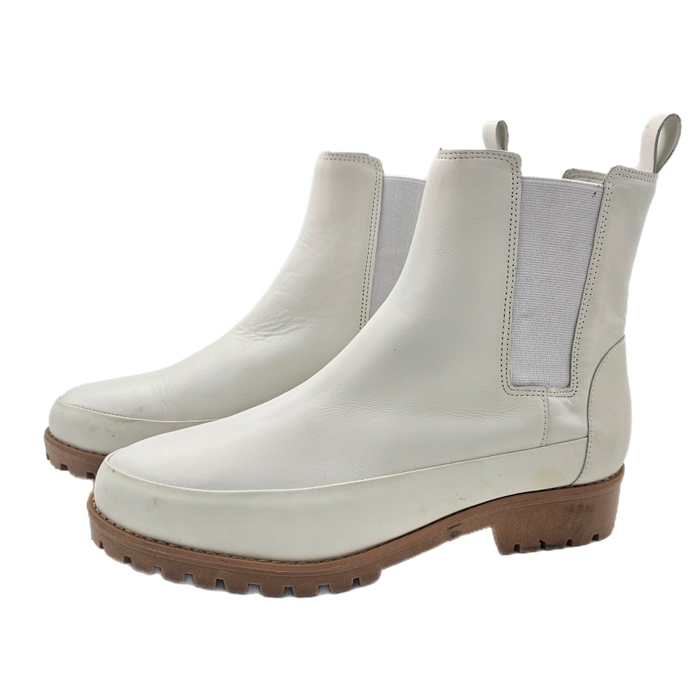 Rebecca Allen Women’s The All Weather Boot Cream Leather Size 8.5